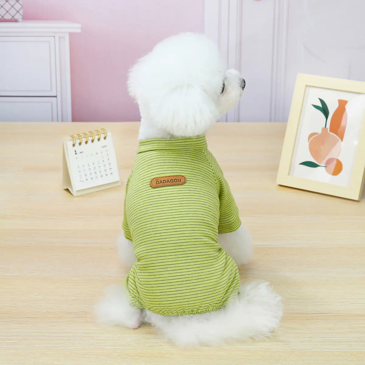 Korean Striped Pet Clothing for Home Wear