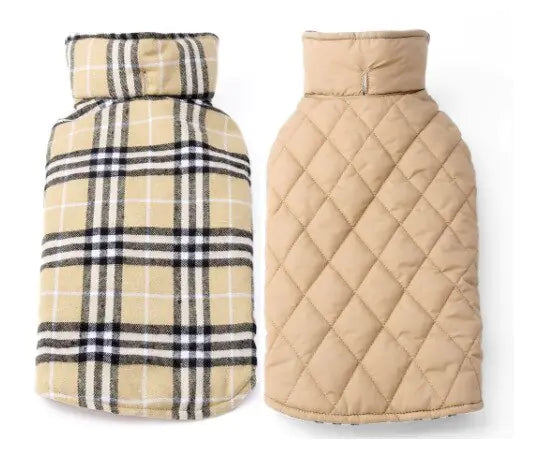 Plaid Dog Jacket - Waterproof Winter Pet Clothing