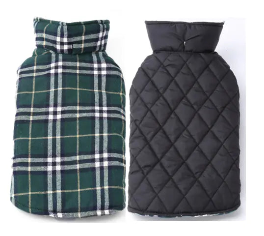 Plaid Dog Jacket - Waterproof Winter Pet Clothing