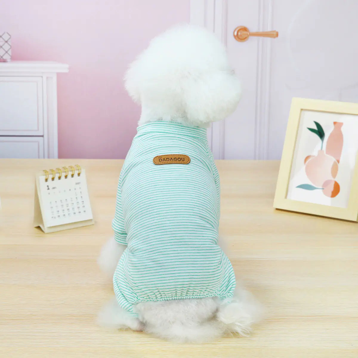 Korean Striped Pet Clothing for Home Wear