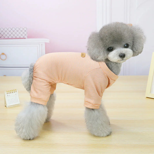 Korean Striped Pet Clothing for Home Wear