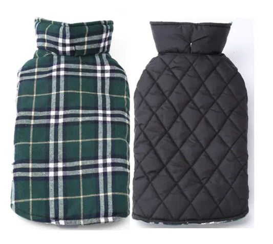 Plaid Dog Jacket - Waterproof Winter Pet Clothing